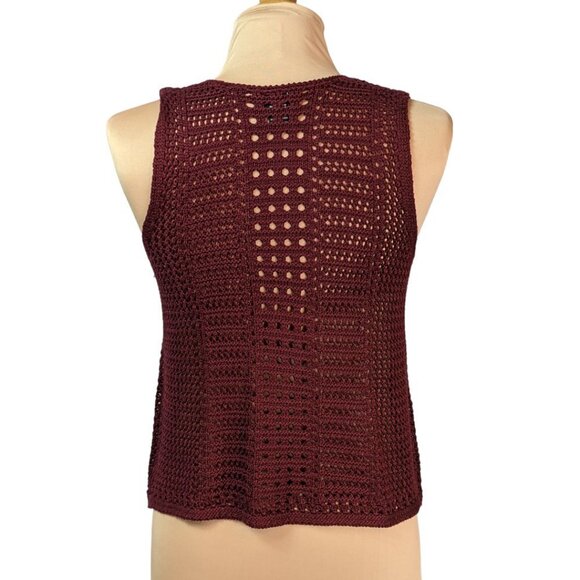 RUE 21 Knit Round Neck Tank Top Burgundy Size Small - Picture 8 of 10